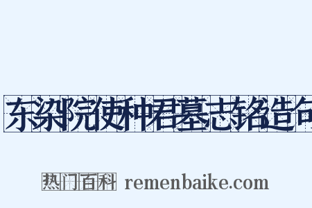 东染院使种君墓志铭造句是什么意思的图片